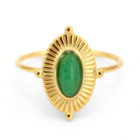  Bagues en acier inox Aventurine verte