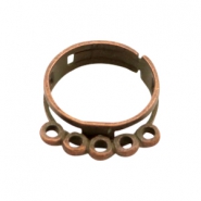 Apprêts en métal TQ bague ajustable avec anneaux cuivre (sans nickel)