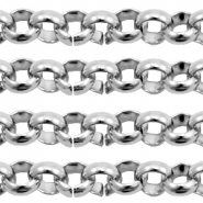 Apprêts en acier inox maille jaseron 4mm argenté antique