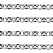 Apprêts en acier inox maille jaseron 3mm argenté antique