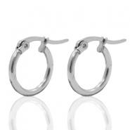 Boucles d'oreilles en acier inox créoles 15mm argenté
