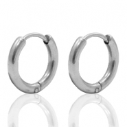 Boucles d'oreilles en acier inox créoles 15mm argenté