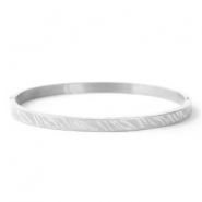 Bracelets en acier inox imprimé zèbre argenté