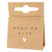 Cartes &agrave; bijoux "Wear Me with &hearts;" marron
