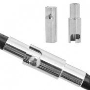 Appr&ecirc;ts en acier inox fermoir aimant&eacute; &Oslash;2mm Argent&eacute; antique