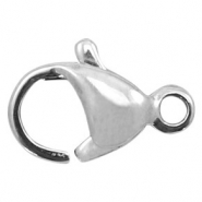 Appr&ecirc;ts en acier inox fermoir mousqueton 10mm argent&eacute; antique