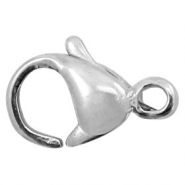 Appr&ecirc;ts en acier inox fermoir mousqueton 9mm argent&eacute; antique