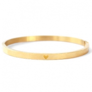 Bracelets en acier inox avec c&oelig;ur Dor&eacute;