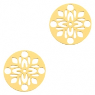 Pendentifs boh&egrave;mes rond 14mm dor&eacute;