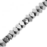 Perles hématites facettées disque Gris argenté