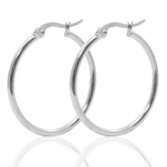Apprêts en acier inox créoles 30mm Argenté