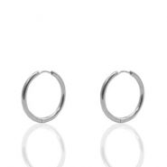 Apprêts en acier inox créoles 14mm Argenté