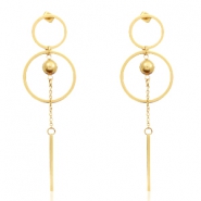 Boucles d'oreilles en acier Inox Dor&eacute;