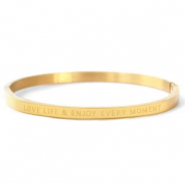 Bracelets en acier inox "LOVE LIFE AND ENJOY EVERY MOMENT" Doré