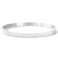Bracelets en acier inox "LOVE LIFE AND ENJOY EVERY MOMENT" Argenté