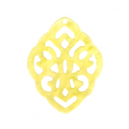 Pendentifs en r&eacute;sine losange baroque Jaune soleil