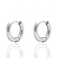 Apprêts en acier inox boucles d'oreilles créoles Argenté