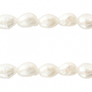 BQ Perles d'eau douce nugget ovale 7x3mm Blanc naturel