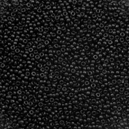Perles de rocailles Miyuki 15/0 Opaque black 15-401