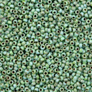 Perles de rocailles Miyuki 15/0 Opaque picasso turquoise blue 15-4214