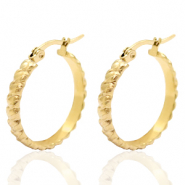 Boucles d'oreilles en acier inox créoles 25mm Doré