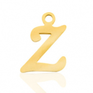 Breloques en acier inox alphabet lettre Z Doré