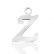 Breloques en acier inox alphabet lettre Z Argenté