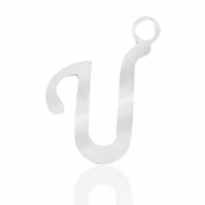 Breloques en acier inox alphabet lettre U Argenté