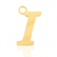 Breloques en acier inox alphabet lettre I Doré