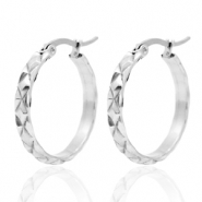 Boucles d'oreilles en acier inox créoles 25mm Argenté