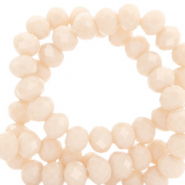 Perles à facettes 6x4mm disque Pêche beige-pearl shine coating