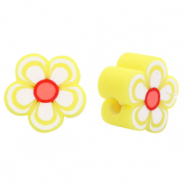Perles en polymère fleur Jaune