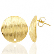 Apprêts en métal TQ boucles d'oreilles puces 18mm avec anneau Doré