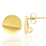 Apprêts en métal TQ boucles d'oreilles puces 12mm avec anneau Doré