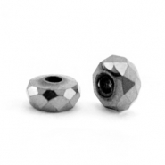 Perles hématites facetté disque 4x2mm Gris anthracite