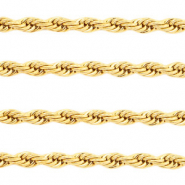 Appr&ecirc;ts en acier inox cha&icirc;ne maille jaseron twist dor&eacute;