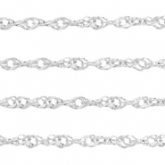 Appr&ecirc;ts en acier inox cha&icirc;ne maille jaseron weave argent&eacute;