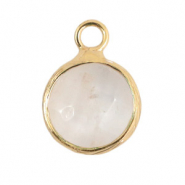 Pierres naturelles pendentifs 10mm Cristal blanc-dor&eacute;