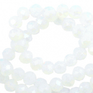 Perles à facettes 3x2mm disque Blanc lumineux cristal-Pearl Shine Coating