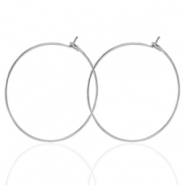 Boucles d'oreilles en acier inox 25mm Argenté