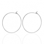 Boucles d'oreilles en acier inox 20mm Argenté