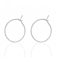Boucles d'oreilles en acier inox 15mm Argenté