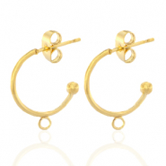 Boucles d'oreilles en acier inox créoles avec anneau 15mm Doré