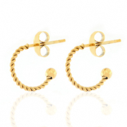 Boucles d'oreilles en acier inox créoles 12mm Doré