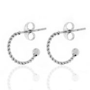 Boucles d'oreilles en acier inox créoles 12mm Argenté