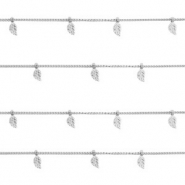 Apprêts en acier inox chaîne maille jaseron plume argenté