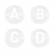 Perles lettres acryliques mélangées Blanc transparent