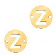 Breloques en acier inox connecteur lettre Z rond 10mm Doré