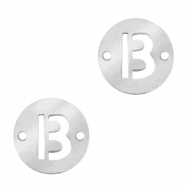 Breloques en acier inox connecteur lettre B 10mm Argenté
