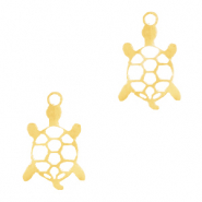 Breloques en acier inox tortue Dor&eacute;